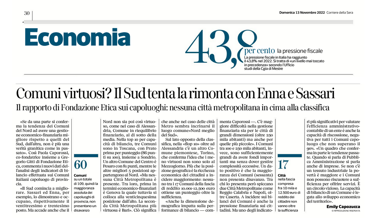 REP sul Corriere della Sera